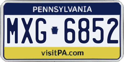 PA license plate MXG6852