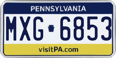 PA license plate MXG6853