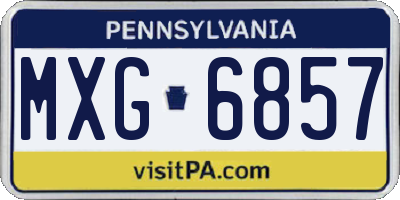 PA license plate MXG6857