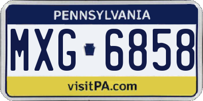 PA license plate MXG6858