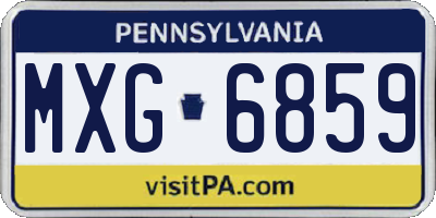 PA license plate MXG6859