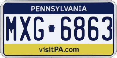 PA license plate MXG6863