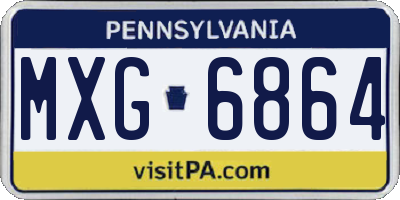 PA license plate MXG6864