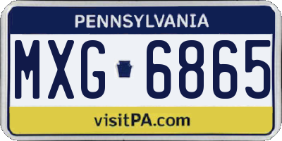 PA license plate MXG6865
