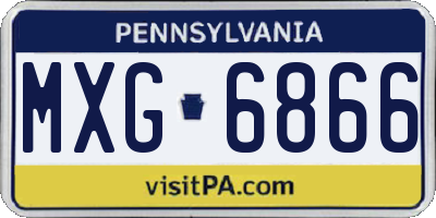 PA license plate MXG6866