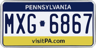 PA license plate MXG6867