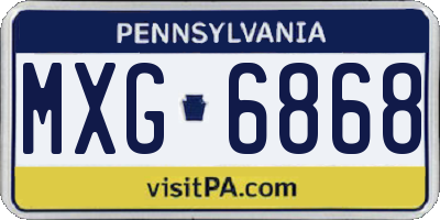 PA license plate MXG6868