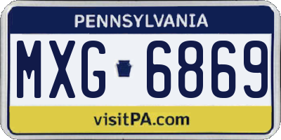 PA license plate MXG6869