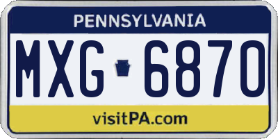 PA license plate MXG6870