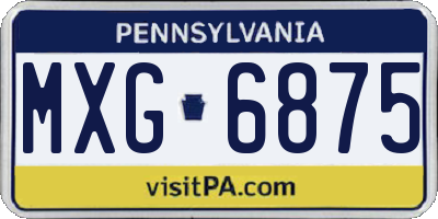 PA license plate MXG6875