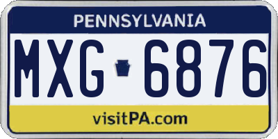 PA license plate MXG6876