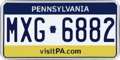 PA license plate MXG6882