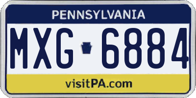 PA license plate MXG6884