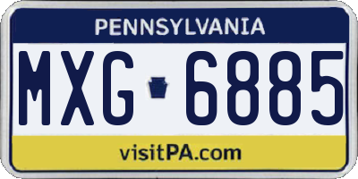 PA license plate MXG6885