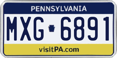 PA license plate MXG6891