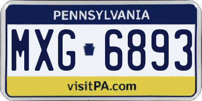 PA license plate MXG6893