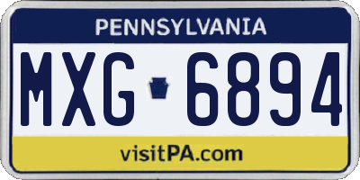 PA license plate MXG6894