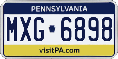 PA license plate MXG6898