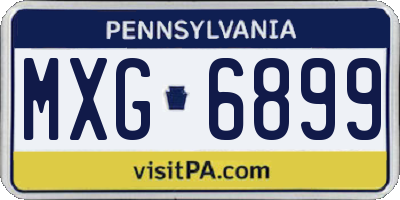 PA license plate MXG6899