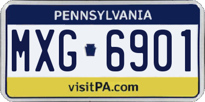 PA license plate MXG6901
