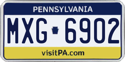 PA license plate MXG6902