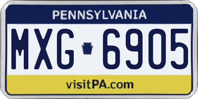 PA license plate MXG6905