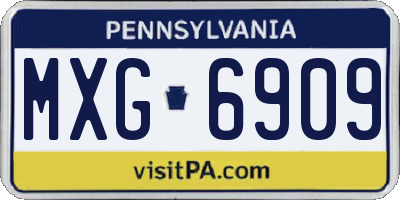 PA license plate MXG6909
