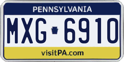 PA license plate MXG6910