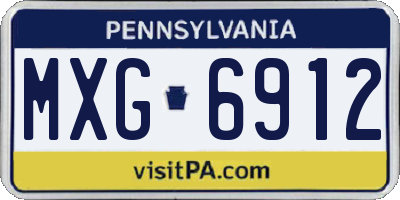PA license plate MXG6912