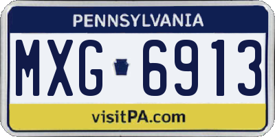 PA license plate MXG6913