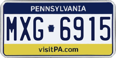PA license plate MXG6915