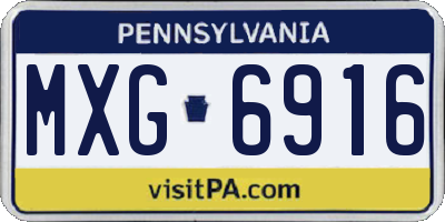 PA license plate MXG6916