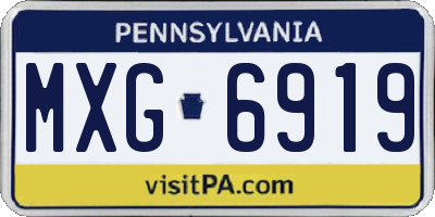 PA license plate MXG6919
