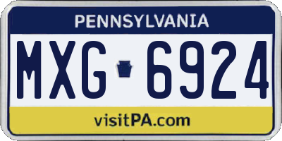 PA license plate MXG6924