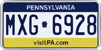 PA license plate MXG6928