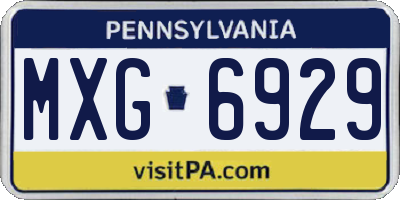 PA license plate MXG6929