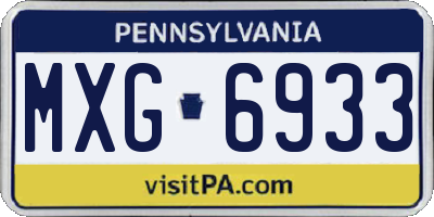 PA license plate MXG6933