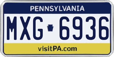 PA license plate MXG6936