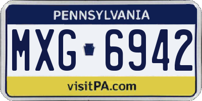 PA license plate MXG6942
