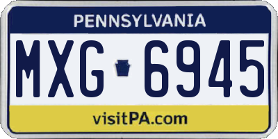 PA license plate MXG6945