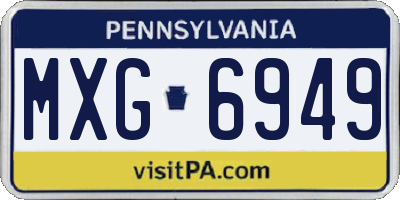 PA license plate MXG6949