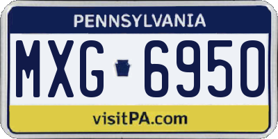 PA license plate MXG6950