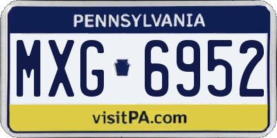 PA license plate MXG6952