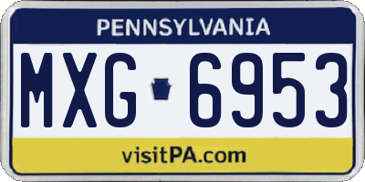 PA license plate MXG6953