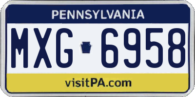 PA license plate MXG6958