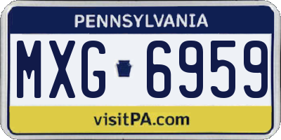PA license plate MXG6959