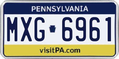 PA license plate MXG6961