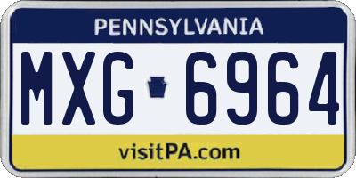 PA license plate MXG6964