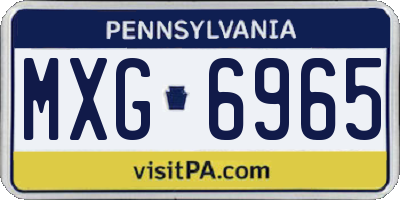 PA license plate MXG6965