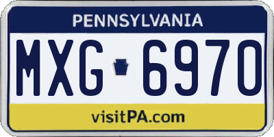 PA license plate MXG6970